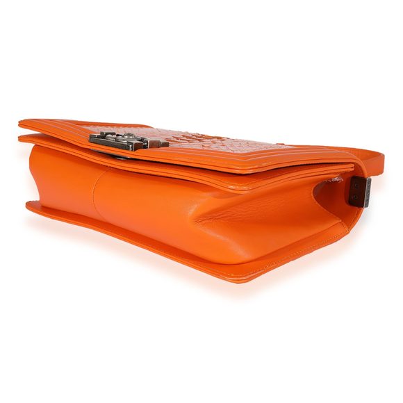 Chanel Orange Python Medium Boy Bag - Picture 6 of 8